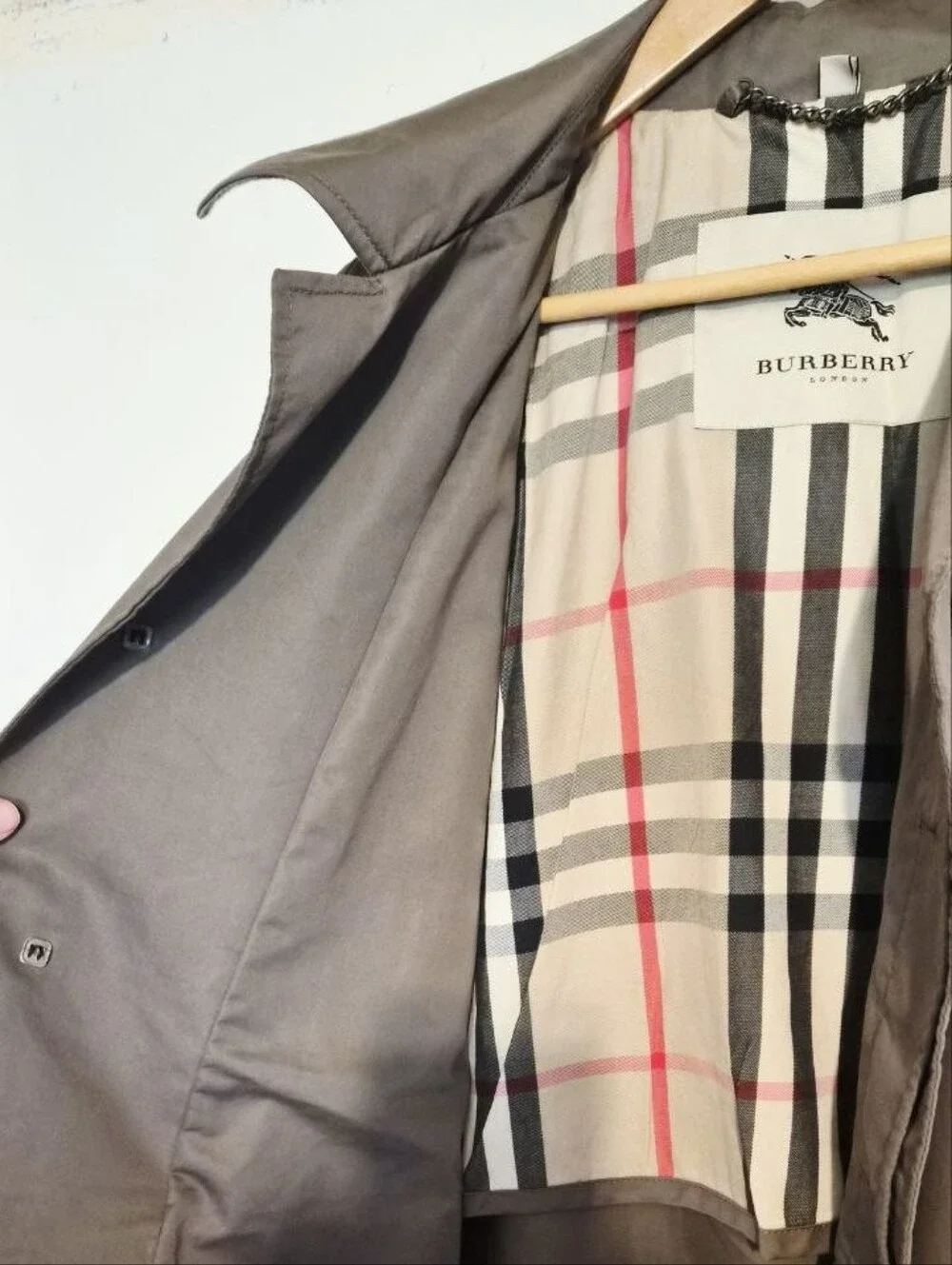 Authentic BURBERRY Men's Trench Coat Classic Long Overcoat Taupe XL